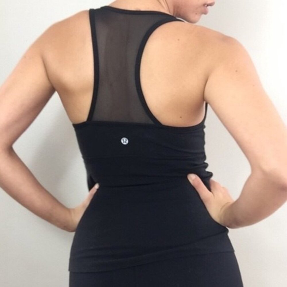 Lululemon Deep V Mesh Back Tank in Black 4